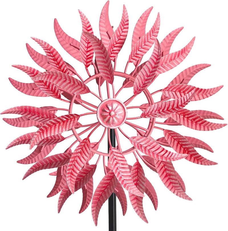 SenflameLarge Outdoor Metal Wind Spinner,Two-Way Wind Sculptures,360 Degrees Kinetic Wind Spinners Yard Art Decor for Patio, Lawn & Garden 63 * 13.4 Inches - Image 1